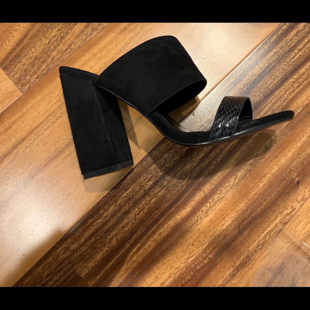 Black Missguided Block Mules (Never Worn)